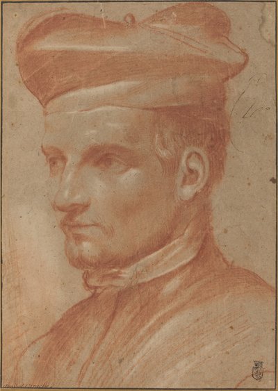 ビレッタを身に着けている聖職者の肖像 作： Annibale Carracci