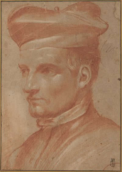 ビレッタをかぶった聖職者の肖像 作： Annibale Carracci