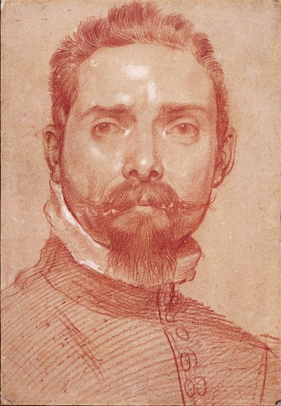 "Portrait of Lute Player Giulio Mascheroni" (Portrait du joueur de luth Giulio mascheroni) Sanguine d