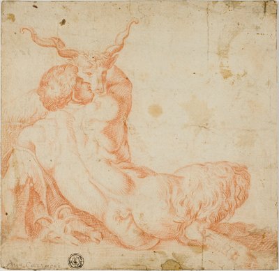 サテュロスとヤギ 作： Annibale Carracci