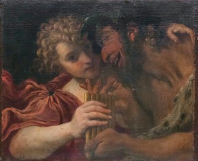 サテュロスと羊飼い 作： Annibale Carracci