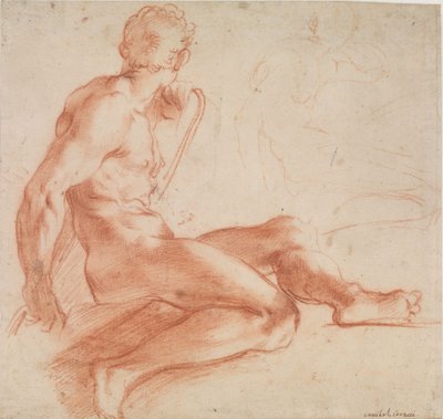 Sitzender männlicher Akt 作： Annibale Carracci