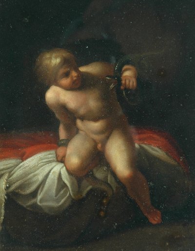 インファントヘラクレス（銅に油彩） 作： Annibale Carracci