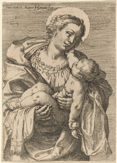 リンゴを持ったマドンナと子供 作： Annibale Carracci