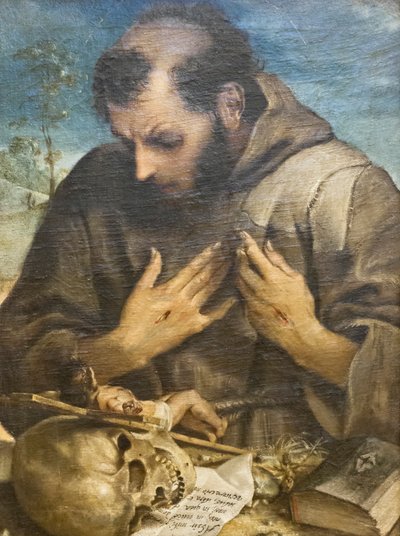 悔い改めた聖フランシス、1585年頃（キャンバスに油彩） 作： Annibale Carracci