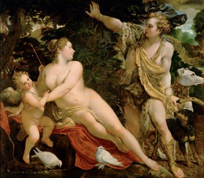 ヴィーナスとアドニス。 作： Annibale Carracci