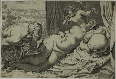 金星とサテュロス 作： Annibale Carracci