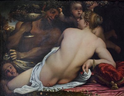 Vênus, dois sátiros e Cupido 作： Annibale Carracci