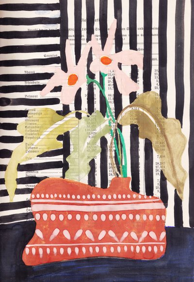 抽象的な花の静物画 作： Annick