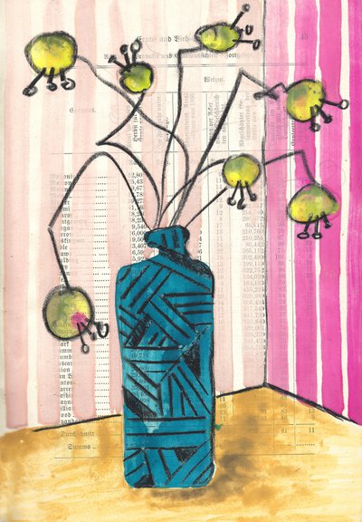 カラフルで遊び心あふれる花瓶 作： Annick