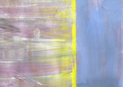 穏やかな青と黄色の抽象画 作： 