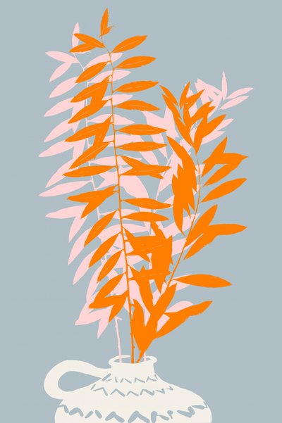 ミニマルな植物の静物画 作： Annick