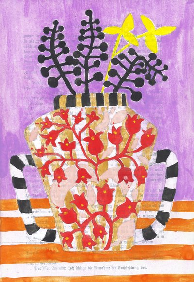 鮮やかな花の静物画 作： Annick