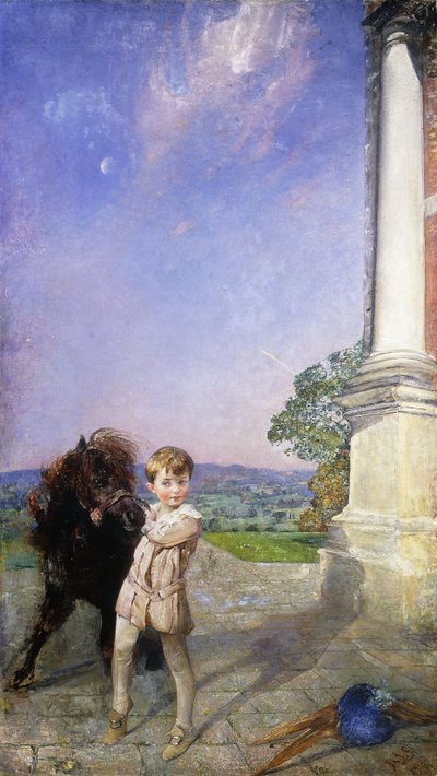 シェトランドポニーの小さな男の子 作： Annie Louisa Swynnerton