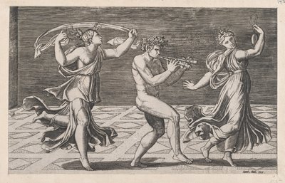 Speculum Romanae Magnificentiae: Fauns and Bacchants のダンス、16 世紀初頭..., 16 世紀初頭 作： Anon