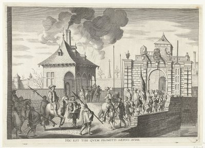 Aankomst bij de Brugse portt van Gent; incht van Ferdinand te Gent in 1635 (no. 4) これは、よく約束されているものです (オブジェクトのタイトル) Serがいるブルーゲンスの門。 枢機卿は街に入った 作： Anonymous
