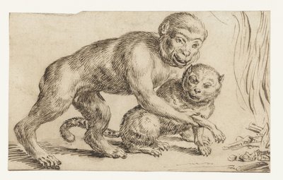 サルは火の近くで猫の足を持っています 作： Anonymous