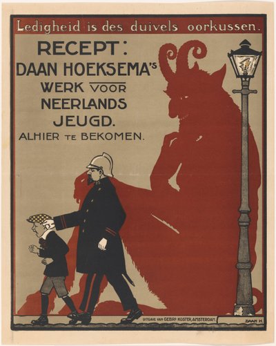 Daan Hoeksema による児童書のポスター 怠惰は悪魔の枕 (オブジェクトのタイトル) 作： Anonymous