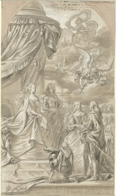 オーストリアの大公マリア・アンナとロレーヌのチャールズ・アレクサンダーの結婚の寓話、1744年 作： Anonymous