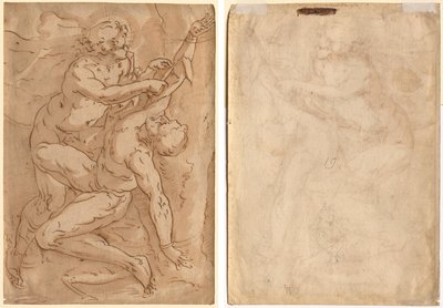 Apollo Flaying Marsyas (直筆) 母と子の 2 つのスケッチ (裏) 作： Anonymous