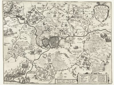 フランセン作ベレグ・ヴァン・アラスの扉、1640年 フランス国王ルイ 13 世の腕に包囲されたアラス市の計画 6 月 12 日。 1640年（オブジェクトのタイトル） 作： Anonymous