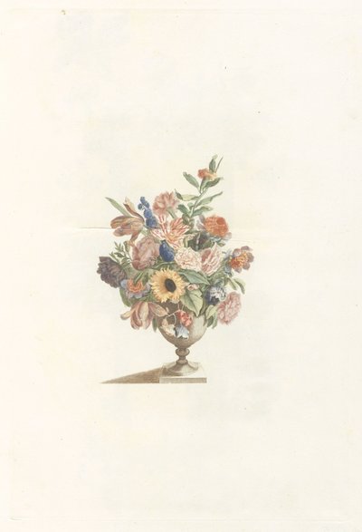 ひまわりとチューリップの花瓶 作： Anonymous
