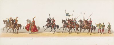 1873年のデルフトパレード（三枚目） 1873 年 7 月 8 日に Delftsche Studentencorps のメンバーによって開催された衣装を着た行列で、以下を描写しています。 作： Anonymous