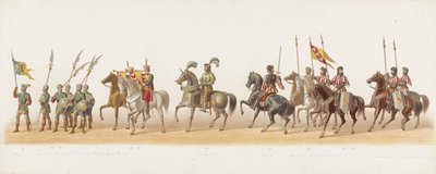 1873年のデルフトパレード（4枚目） 1873 年 7 月 8 日に Delftsche Studentencorps のメンバーによって開催された衣装を着た行列で、以下を描写しています。 作： Anonymous