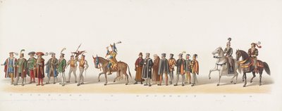 1873年のデルフトパレード（6枚目） 1873 年 7 月 8 日に Delftsche Studentencorps のメンバーによって開催された衣装を着た行列で、以下を描写しています。 作： Anonymous