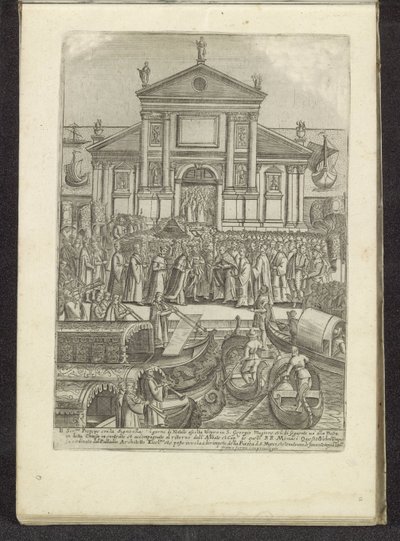 Doge en Serenissima Signoria voor de kerk van San Giorgio Maggiore te Venetië Scenes uit het Venetiaanse leven (シリーズタイトル) Habiti d