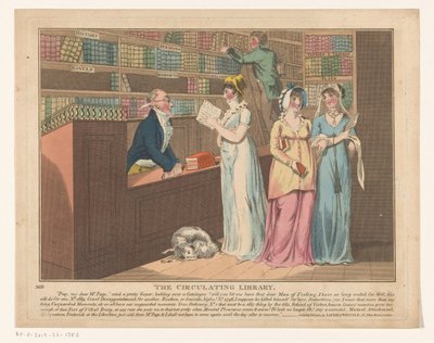 貸し出し図書館の 3 人の女性 回覧図書館（オブジェクトのタイトル） 作： Anonymous