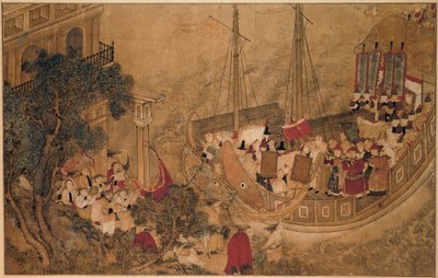 中国船がヨーロッパの建物に停泊 媽祖の不思議（シリーズタイトル） 作： Anonymous