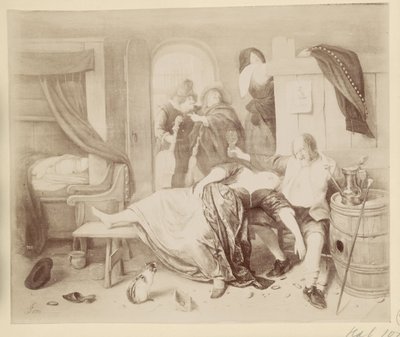 Jan Steenによる絵画The Drunk Coupleの写真複製 作： Anonymous