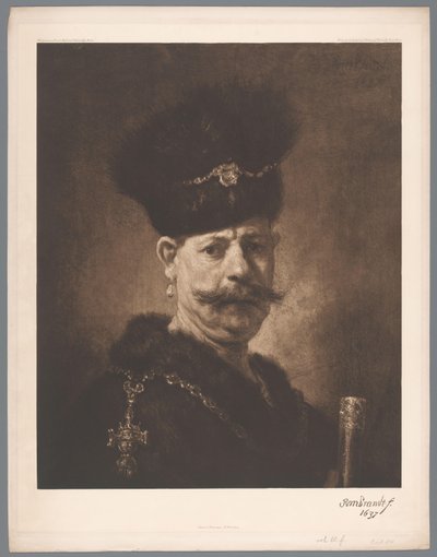 絵画の写真複製 レンブラントの男の肖像 [?]、coll. サンクトペテルブルクのヘレミタージュ カイゼル。 エレミタージュ、サンクトペテルブルク。 (シリーズタイトル) 作： Anonymous