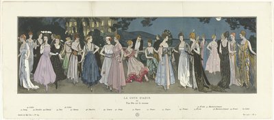 Gazette du Bon Ton、1915 - No. 8-9: コートダジュールまたはテラスでのパーティー 作： Anonymous