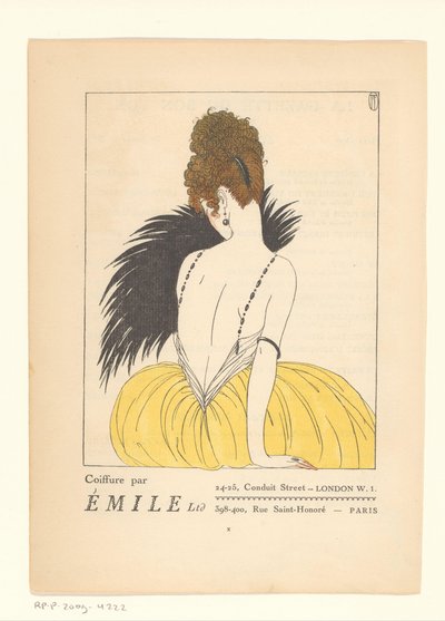 Gazette du Bon Ton、1920 - No. 2、X: エミールの髪形 作： Anonymous