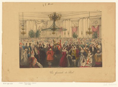 ほとんど衣装を着て、1834 Vue Générale du Bal (オブジェクトのタイトル) 作： Anonymous