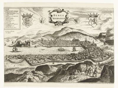 ベルゲン (ノルウェー) の眺め、1665 年 Berga Norwayiae (オブジェクトのタイトル) 作： Anonymous