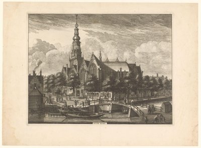 Oudezijds Voorburgwal から見たアムステルダムの旧教会 古い教会 (オブジェクトのタイトル) 作： Anonymous