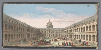 パリのオテル デ アンヴァリッドの中庭の眺め Vüe de la grande cour de l