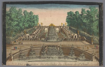 サンクルー城の庭園のカスケードの眺め Vue perspective des cascades du Chateau de St. Cloud (オブジェクトのタイトル) 作： Anonymous