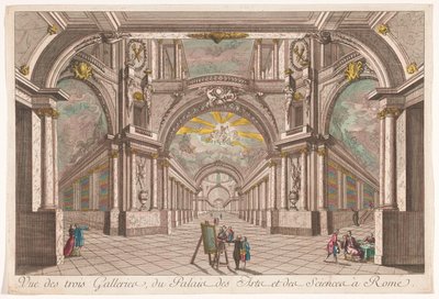 ローマの芸術科学宮殿の 3 つのギャラリーの眺め Vue des trois gallerys, du Palais des Arts et des Sciences à Rome (オブジェクトのタイトル) 作： Anonymous