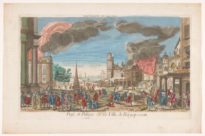 1747 年のフランス軍によるベルヘン オプ ゾームの占領と略奪の様子 Pillage de Bergopzom (オブジェクトのタイトル) 作： Anonymous