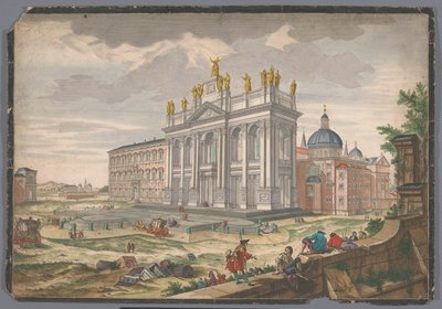 ローマの聖ヨハネ ラテラン教会の眺め Veduta della Basilica di S. Giovanni Laterano (オブジェクトのタイトル) 作： Anonymous