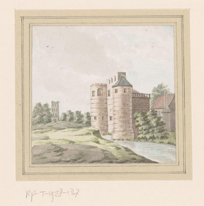 Veere のスロット Zandenburg の遺跡の眺め 作： Anonymous