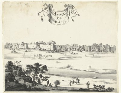 アーメダバードの街の眺め Ammadabat (オブジェクトのタイトル) 1678 年から 1679 年までのインドの顔 (シリーズ タイトル) 作： Anonymous