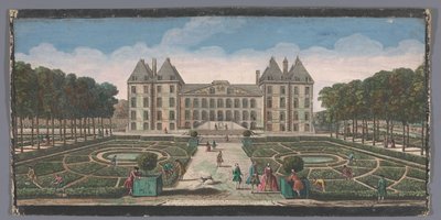 Gezicht op de tuin en het Château de Saint-Maur 庭園側から見たシャトー・ロワイヤル・ド・サン・モールの眺め (オブジェクトのタイトル) 作： Anonymous