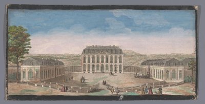 ムードンのシャトー・ド・ベルヴューの正面の眺め Vüe du Chateau de Belle-Vüe Prize du côté de la cour (オブジェクトのタイトル) 作： Anonymous