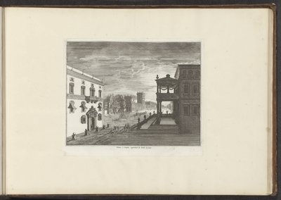 日没時のナポリの宮殿の眺め Palais à Naples regerdant le Soleil Levant (オブジェクトのタイトル) ヴェネツィア、リヴォルノ、ナポリ、ローマの宮殿とモニュメント (シリーズ タイトル) 作： Anonymous