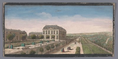 ムードンのシャトー ド ベル ビューのオレンジの木が並ぶテラスの眺め Autre vüe du Chateau de Belle-Vüe (...) (オブジェクトのタイトル) 作： Anonymous